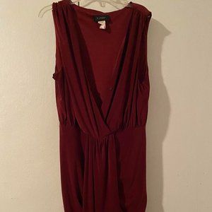 Burgundy High Slit Silk Gown